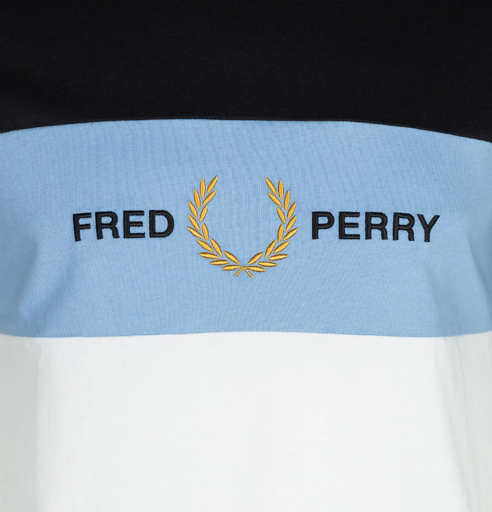 Fred Perry Embroidered Panel T-Shirt Snow White - Image 3