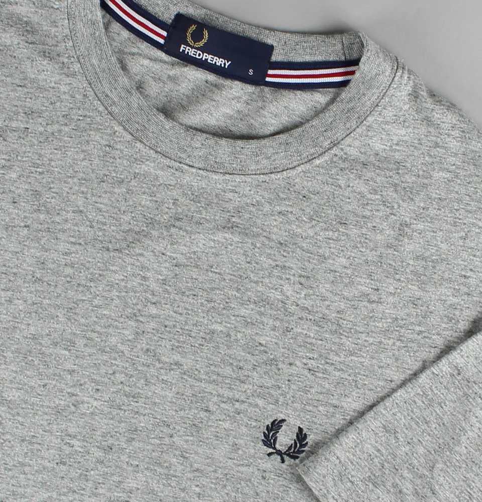 Fred Perry Classic Crew Neck T-Shirt Steel Marl - Image 3