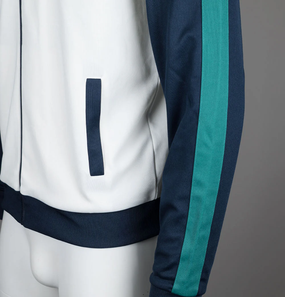 Fred Perry Contrast Sleeve Track Jacket Snow White - Image 4