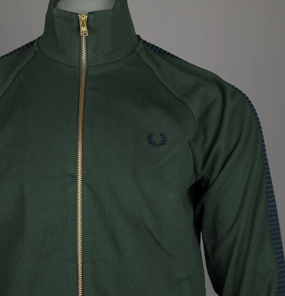 Fred Perry Dash Taped Track Jacket Court Green - Image 3