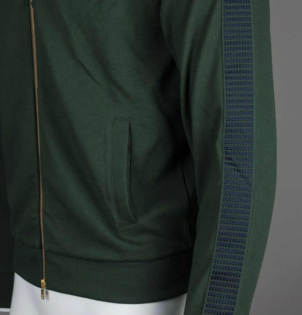 Fred Perry Dash Taped Track Jacket Court Green - Image 4
