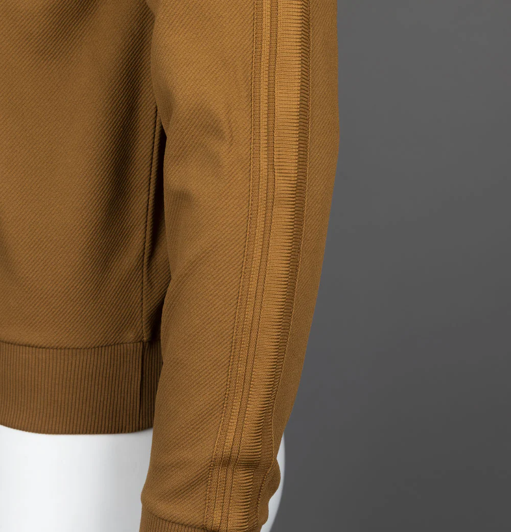 Fred Perry Half Zip Taped Track Jacket Dark Caramel - Image 5