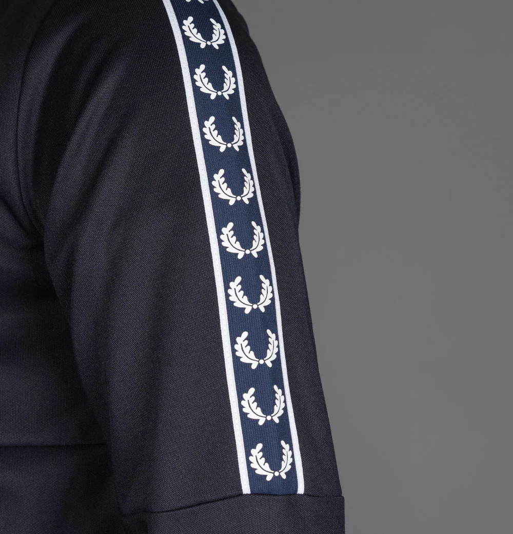 Fred Perry Panelled Taped Track Jacket Navy - Image 4