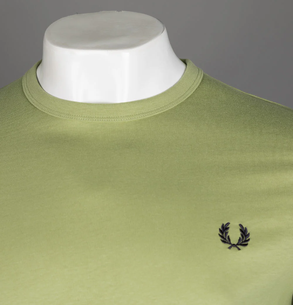 Fred Perry Ringer T-Shirt Sage Green - Image 3