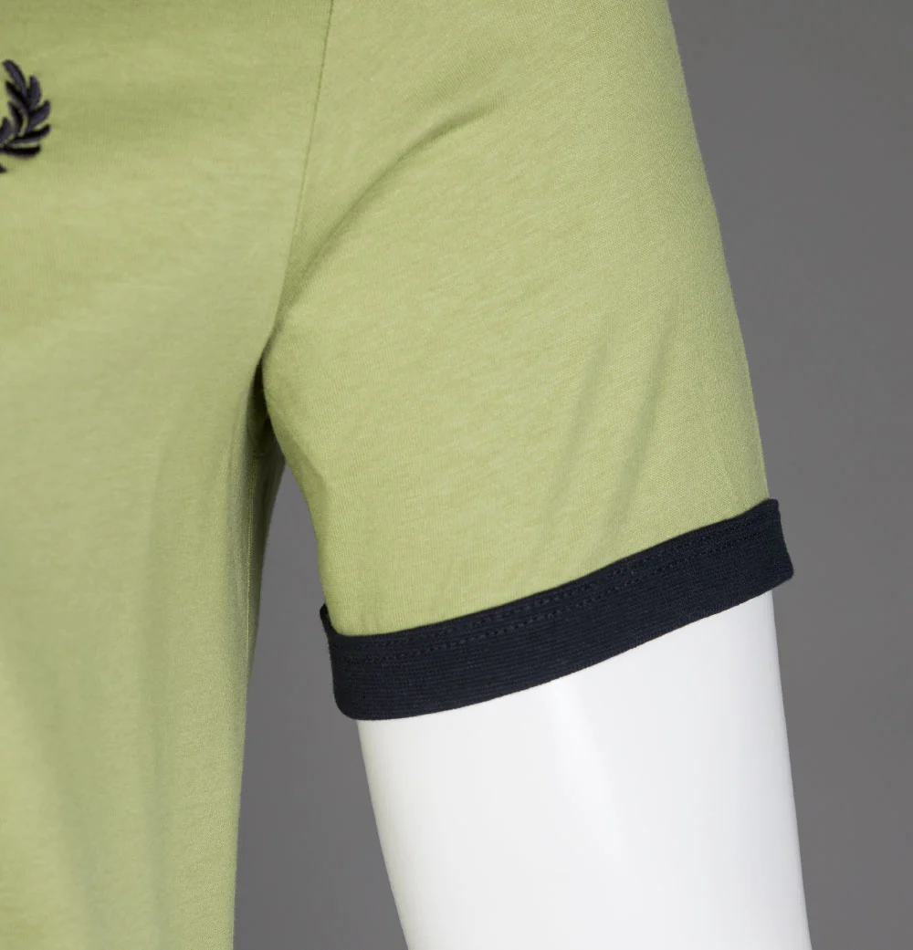 Fred Perry Ringer T-Shirt Sage Green - Image 4