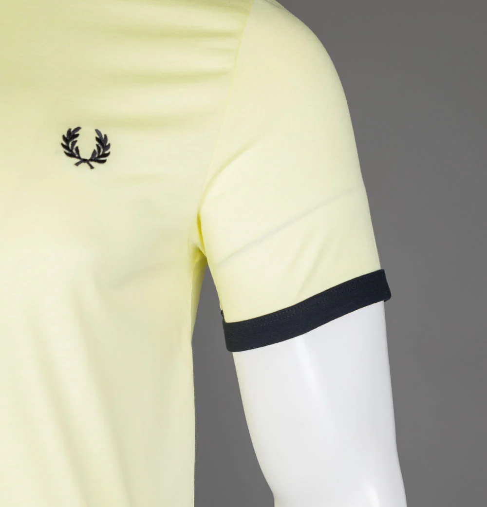 Fred Perry Ringer T-Shirt Wax Yellow - Image 4