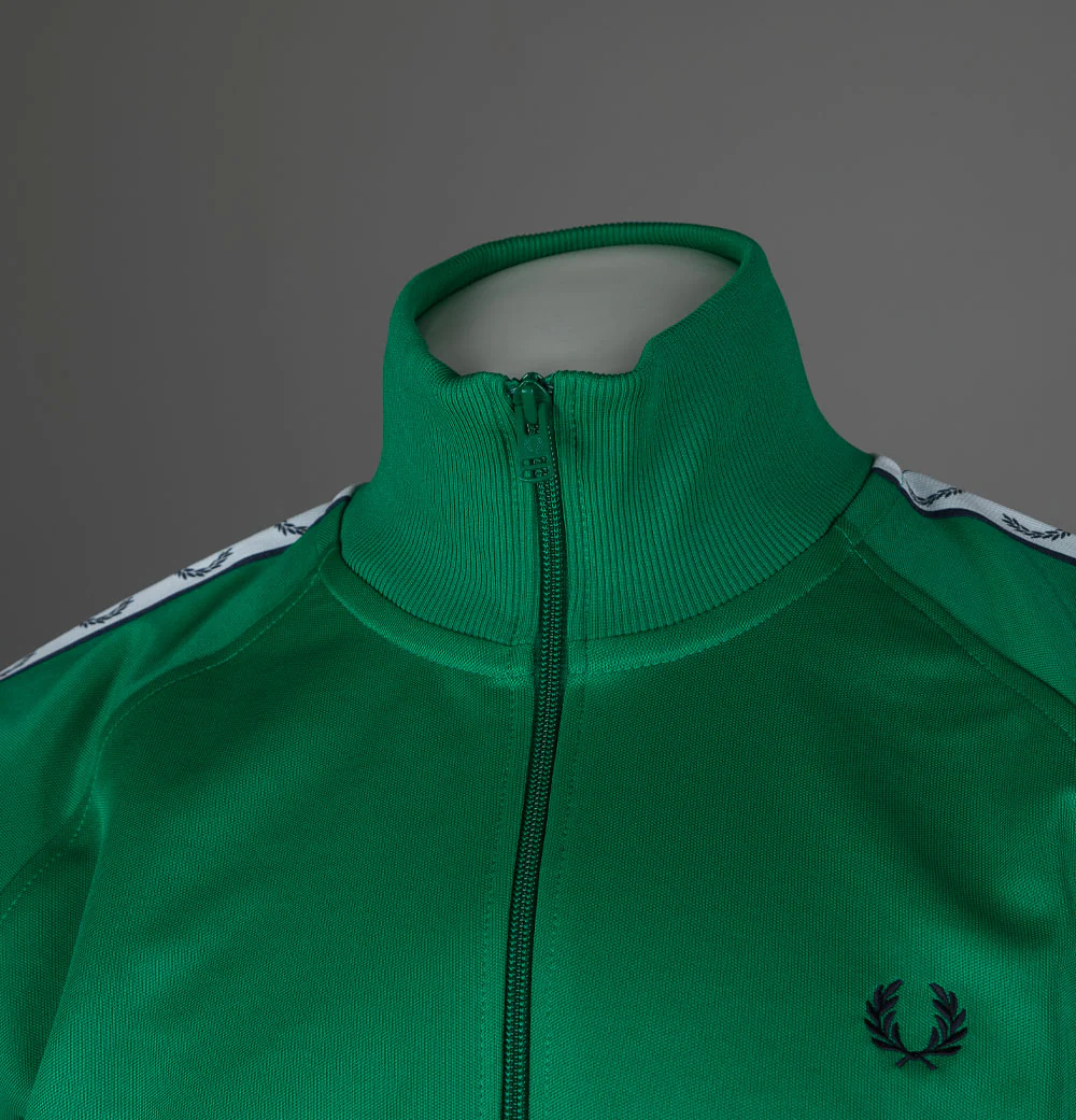 Fred Perry Taped Track Jacket Label Green - Image 3
