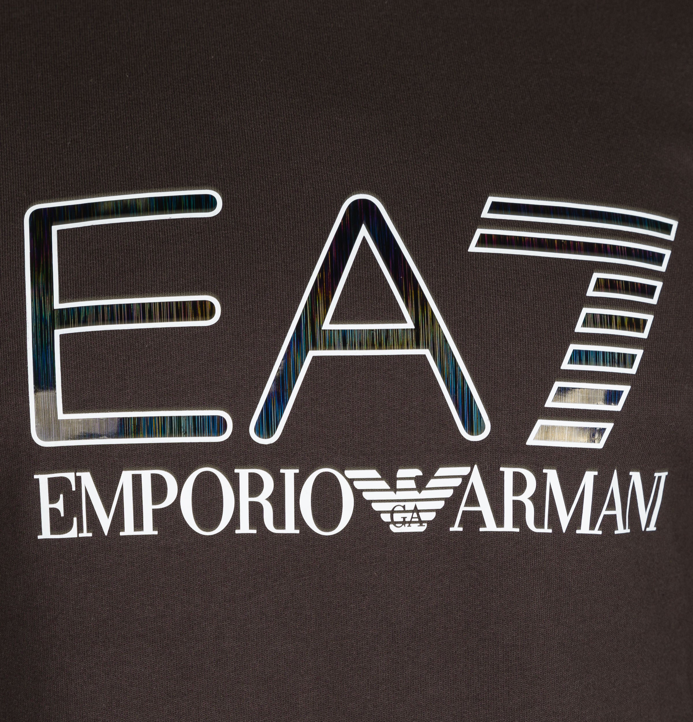 EA7 Iridescent Logo Sweatshirt Espresso - Image 3