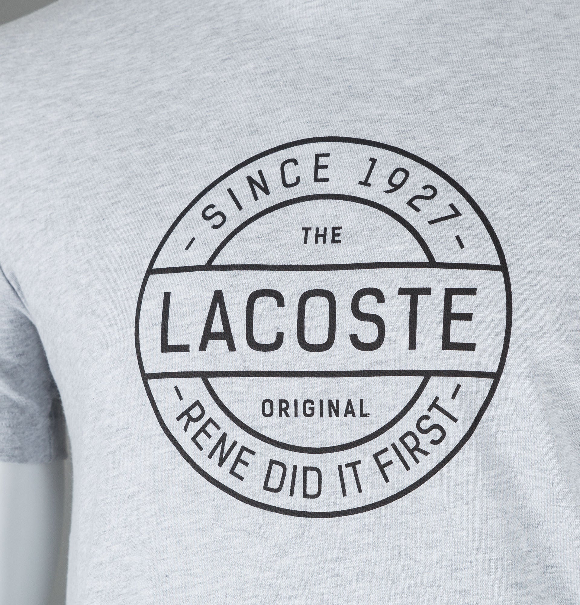 Lacoste Printed Logo T-Shirt Light Grey - Image 3
