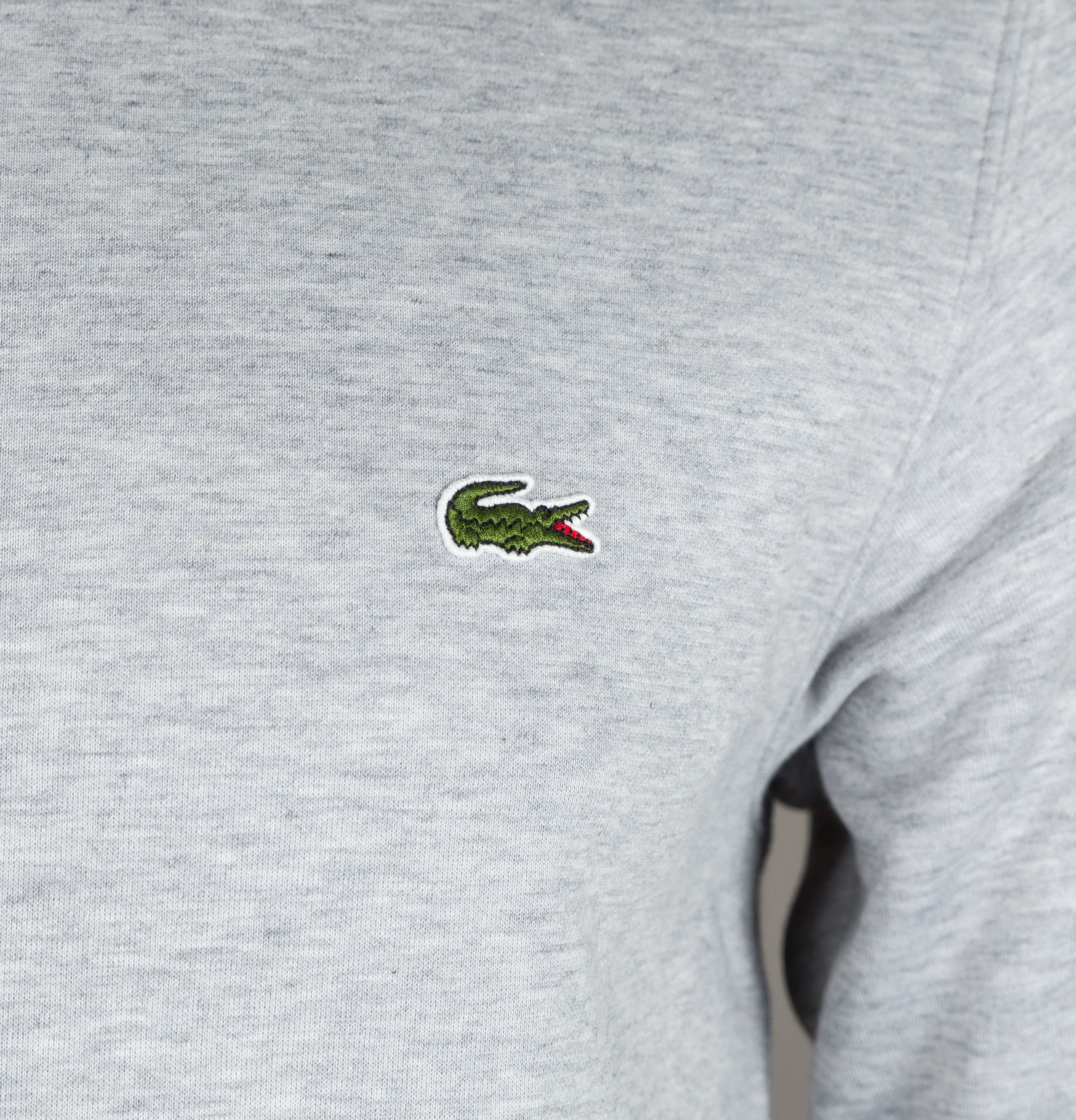 Lacoste Tonal Branded Crew Neck Sweatshirt Light Grey - Image 3