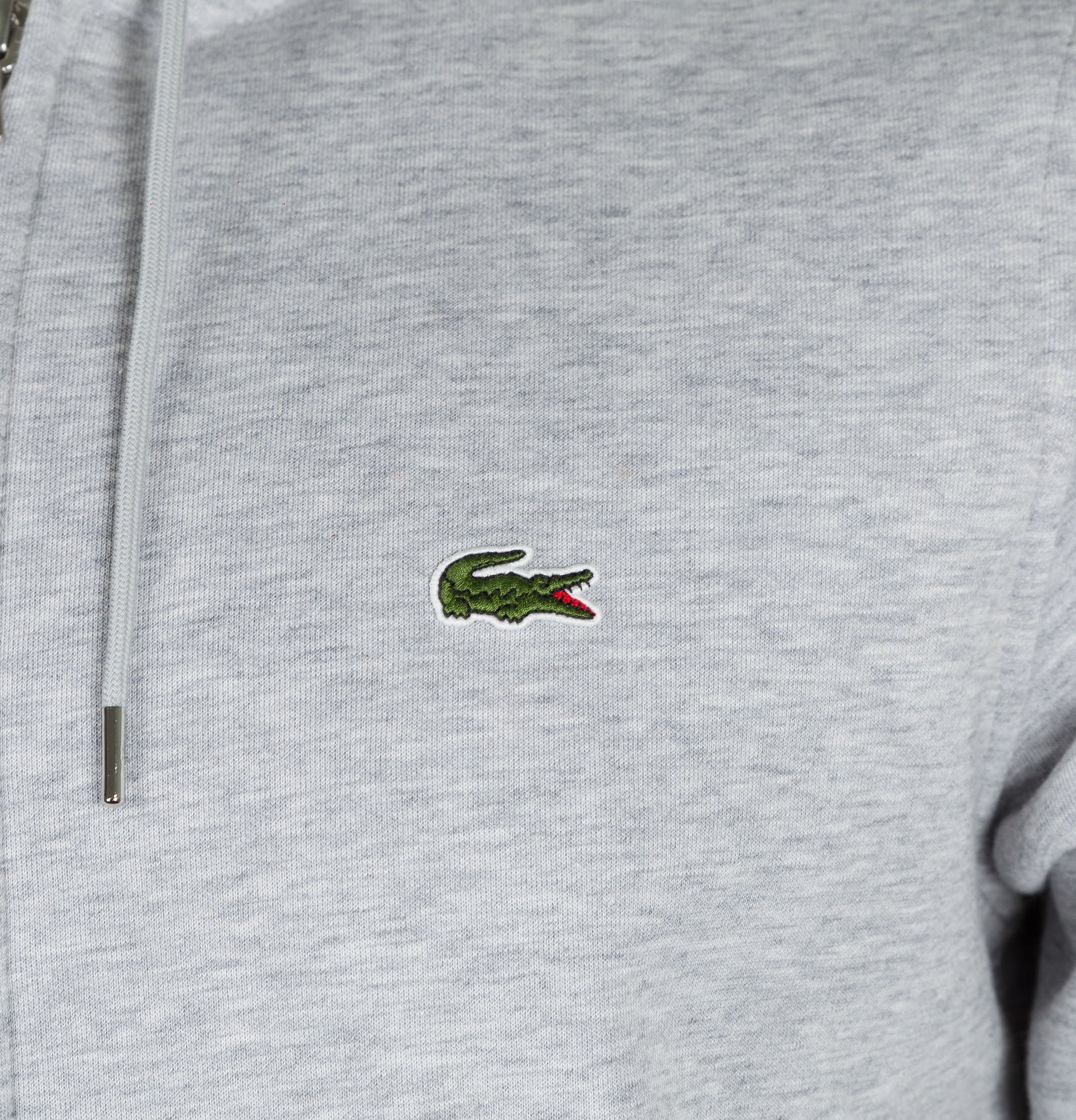 Lacoste Zip Up Hooded Sweatshirt Light Grey - Image 5