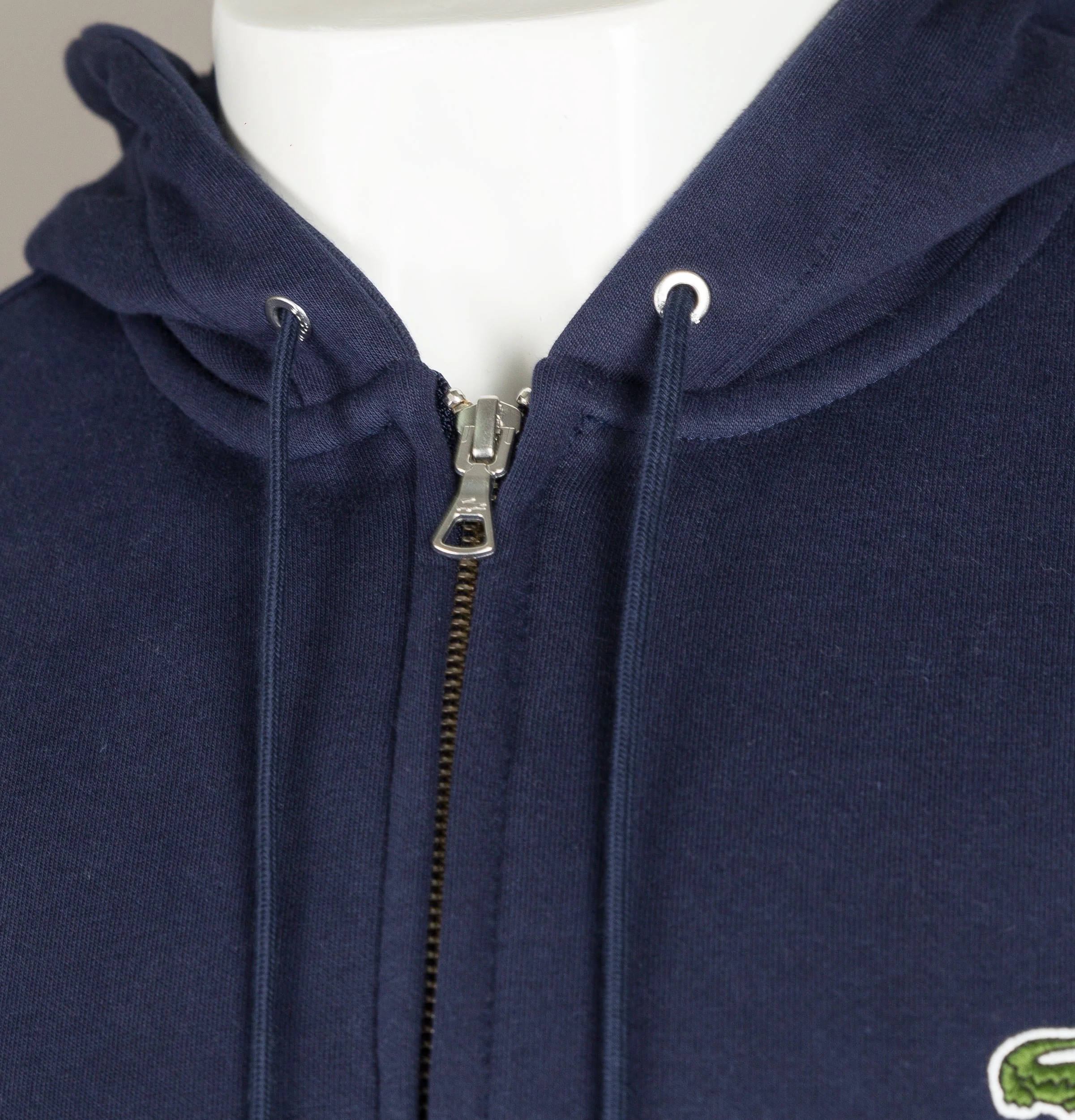 Lacoste Zip Up Hooded Sweatshirt Navy - Image 3