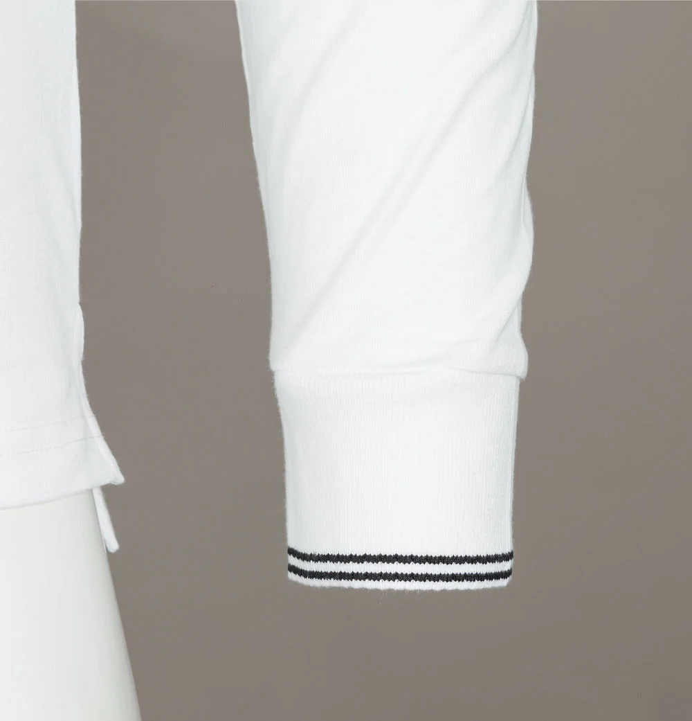 Ma.Strum L/S Jersey Polo Shirt Optic White - Image 4