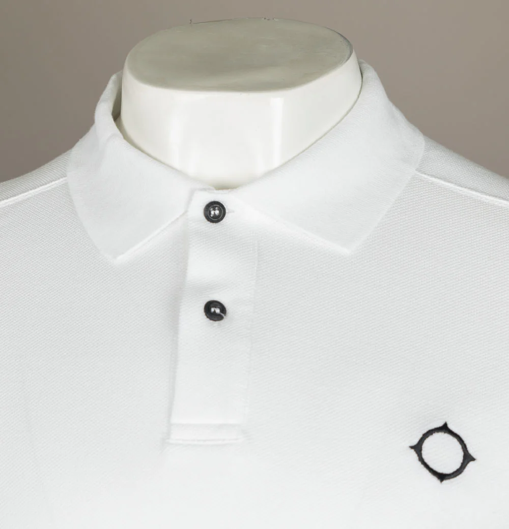 Ma.Strum LS Pique Polo Shirt Optic White - Image 3