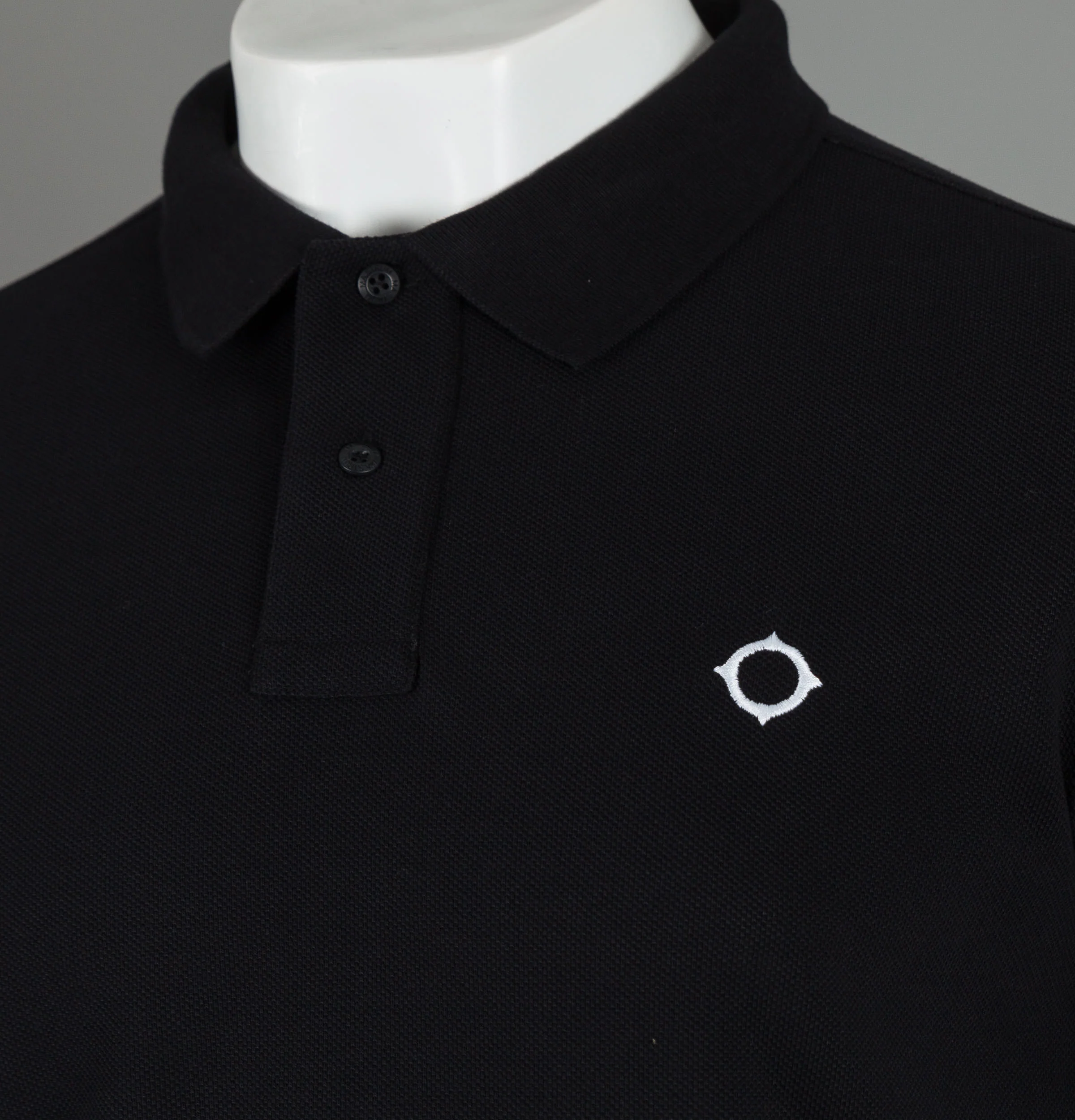 Ma.Strum Pique Icon Polo Shirt Jet Black - Image 3