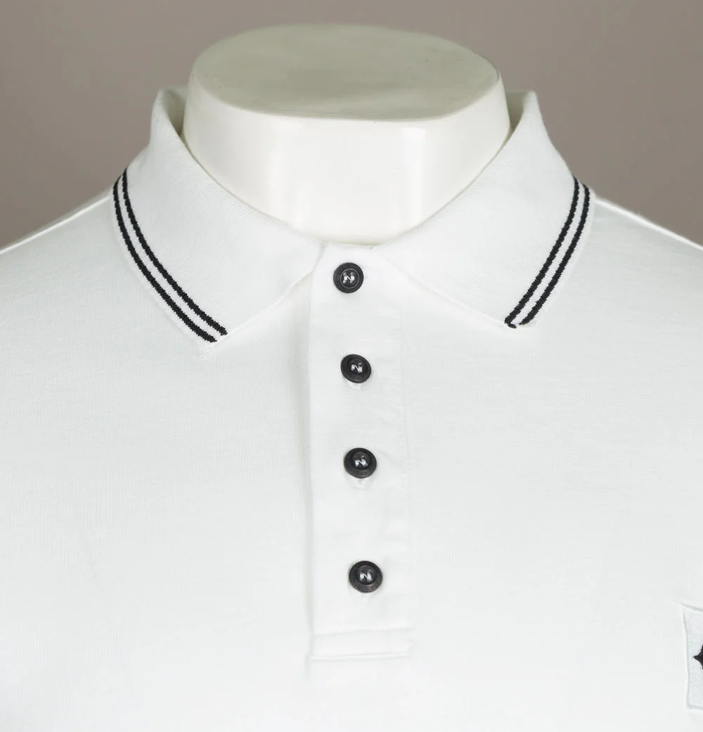 Ma.Strum S/S Jersey Polo Shirt Optic White - Image 3