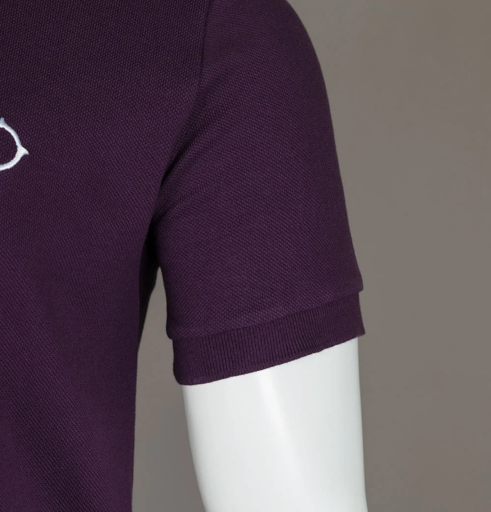 Ma.Strum SS Pique Polo Shirt Aubergine - Image 5