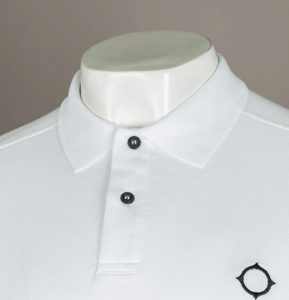 Ma.Strum SS Pique Polo Shirt Optic White - Image 3