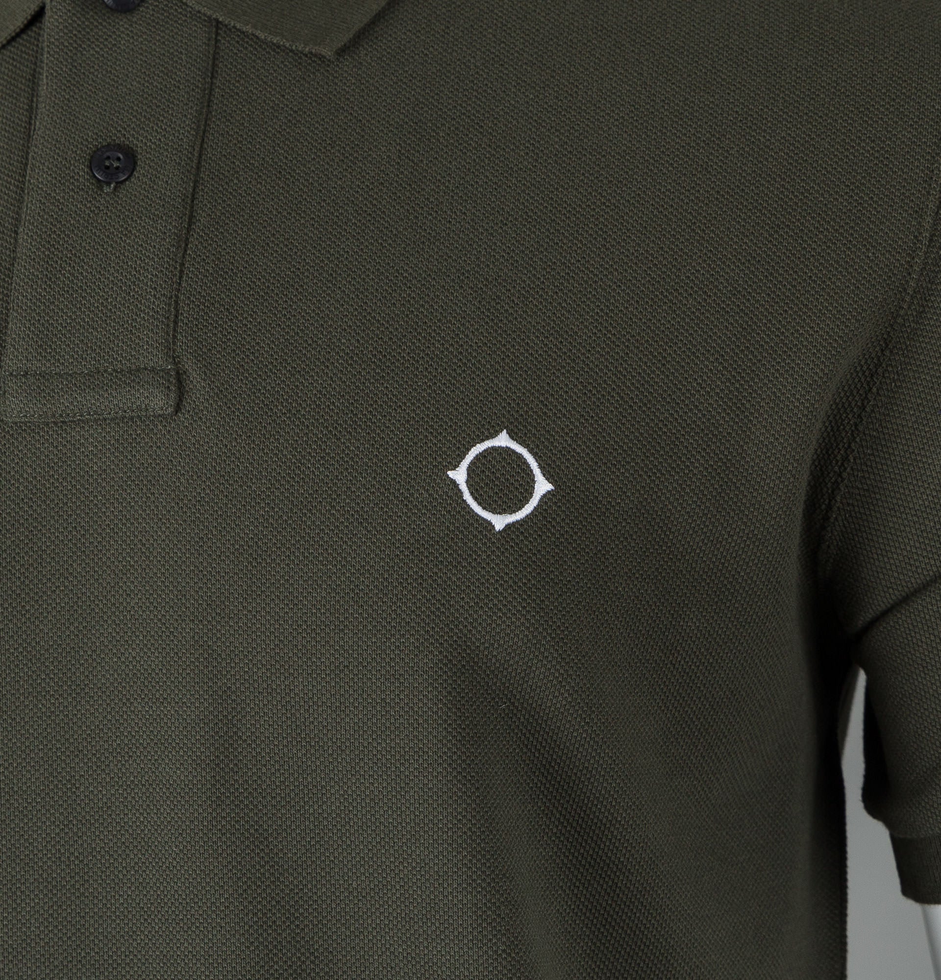 Ma.Strum Walrus S/S Pique Polo Shirt Dark Olive - Image 3