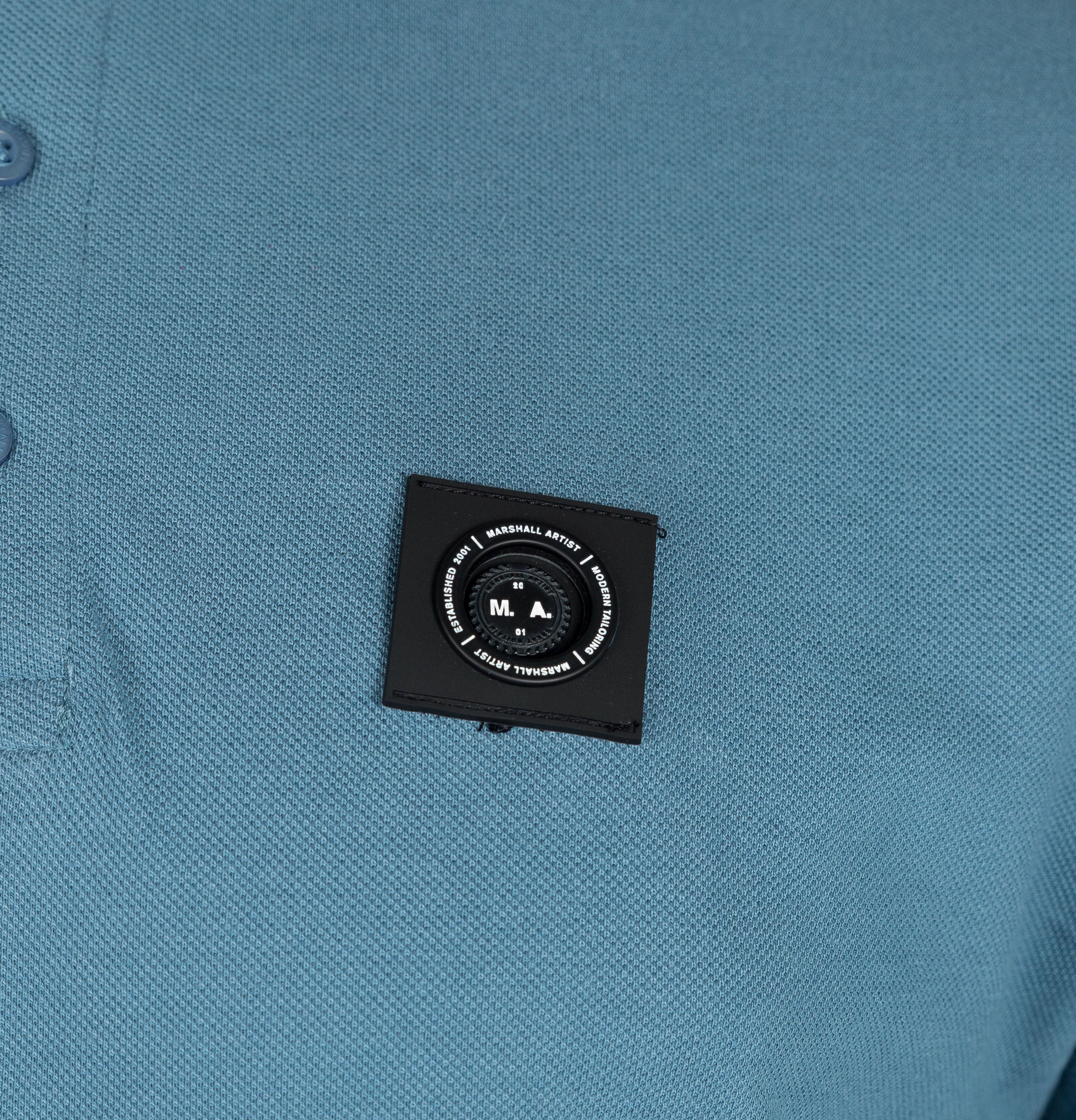 Marshall Artist Siren L/S Polo Shirt Quarry Blue - Image 4