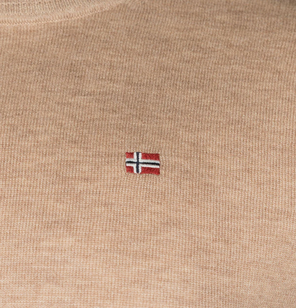 Napapijri Damavand Merino Wool Sweat Beige - Image 4