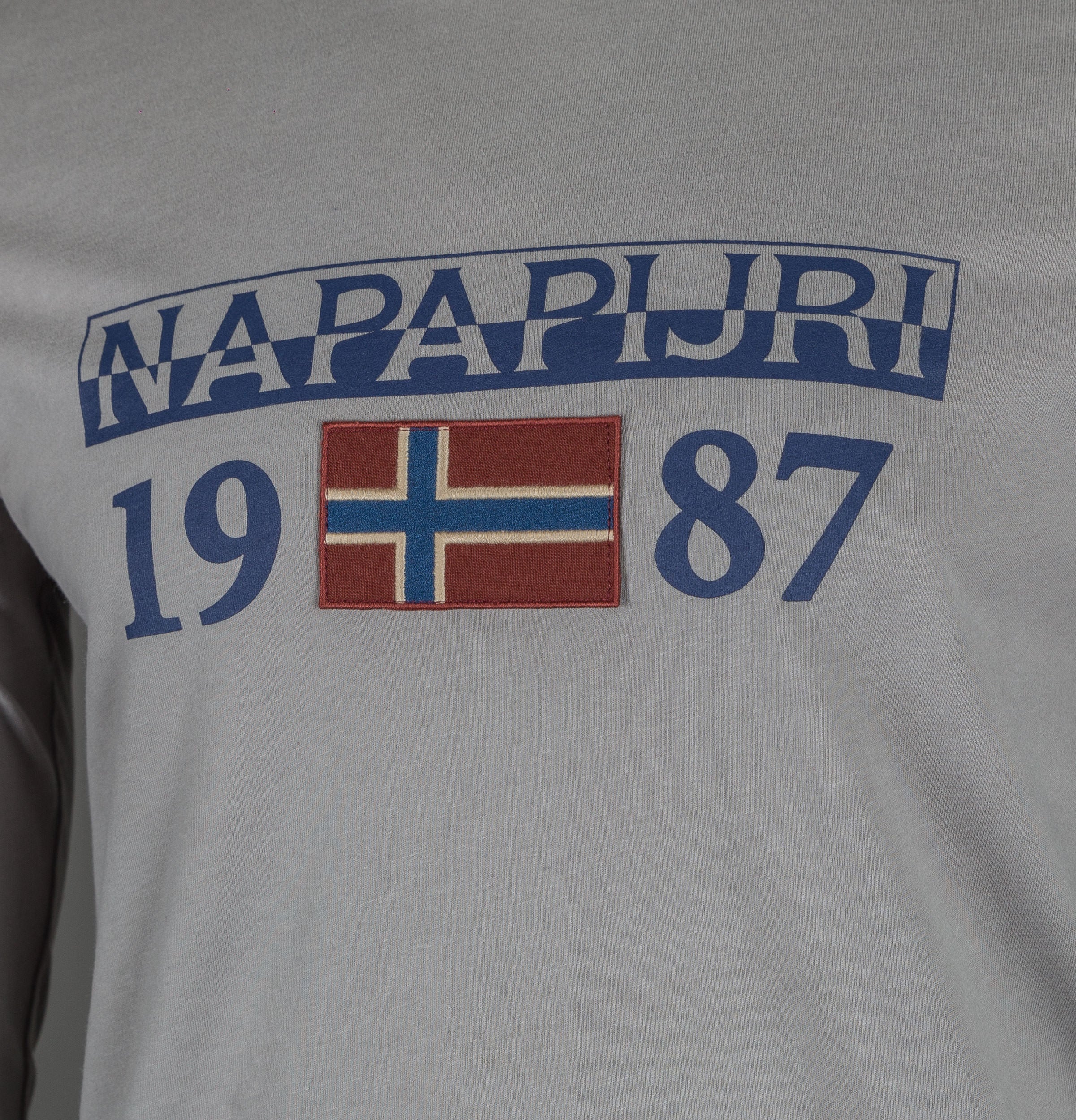 Napapijri Solin Long Sleeve T-Shirt Medium Grey - Image 3