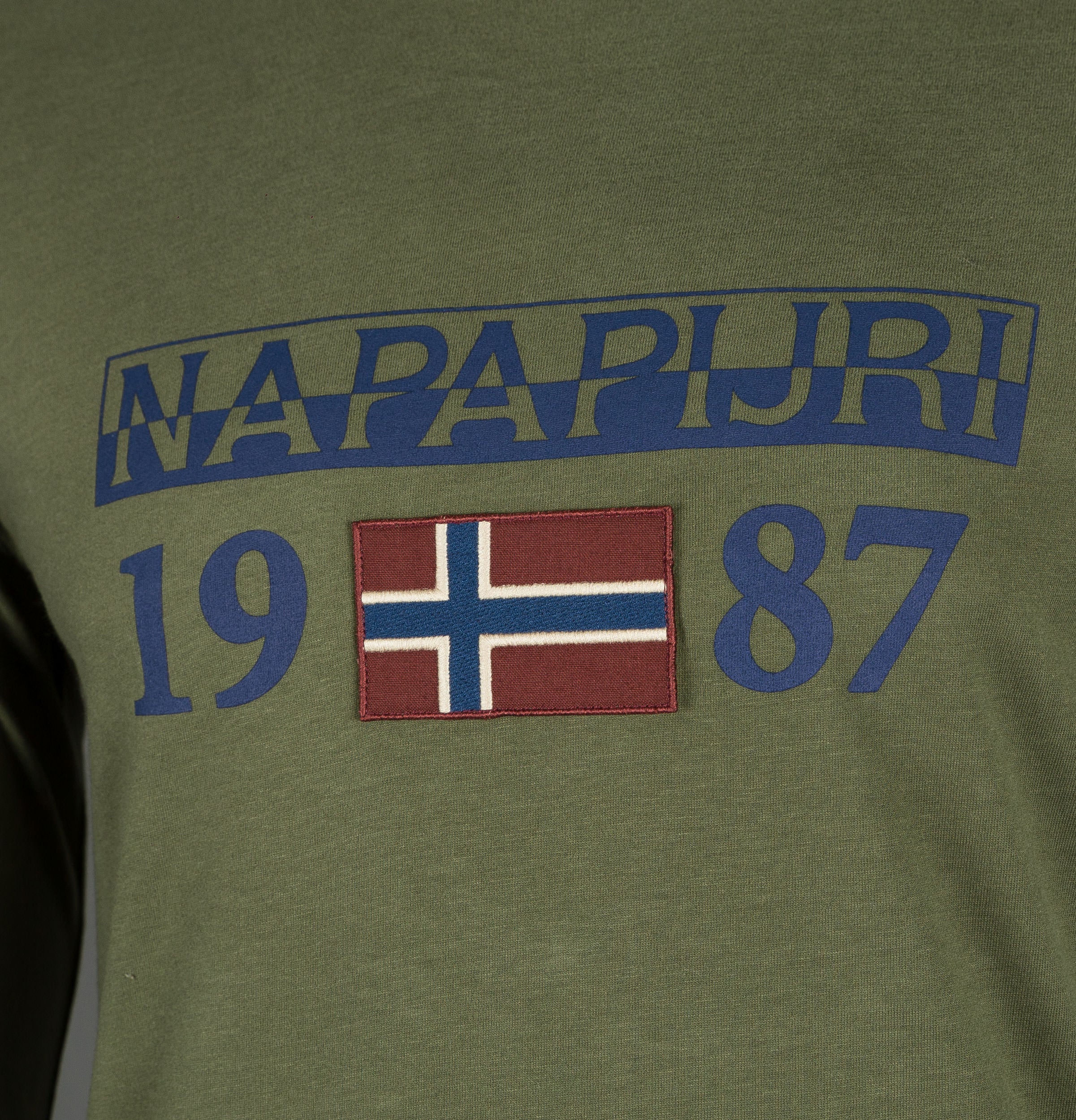 Napapijri Solin Long Sleeve T-Shirt Green Musk - Image 3