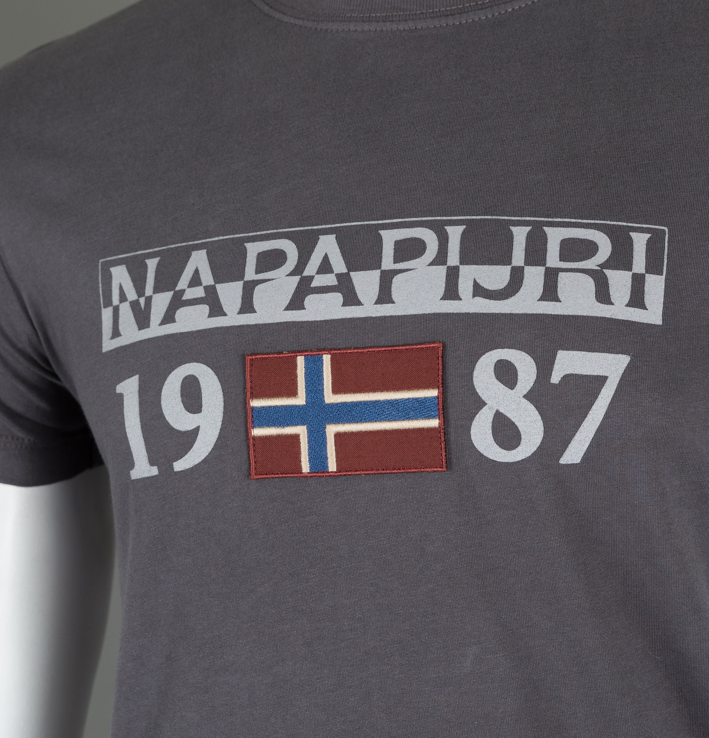 Napapijri Solin Short Sleeve T-Shirt Dark Grey - Image 3