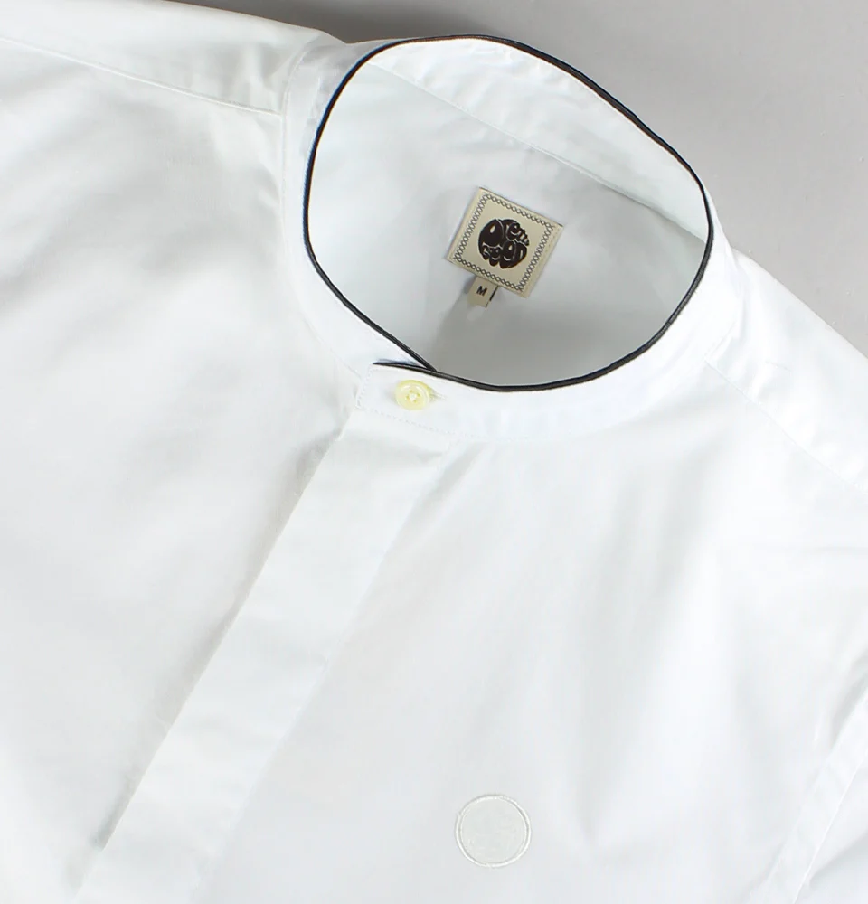 Pretty Green Ellis Collarless Shirt White - Image 4