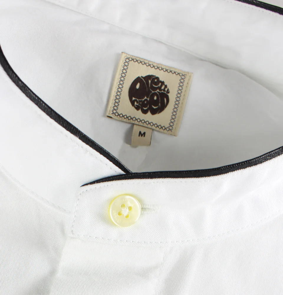 Pretty Green Ellis Collarless Shirt White - Image 5
