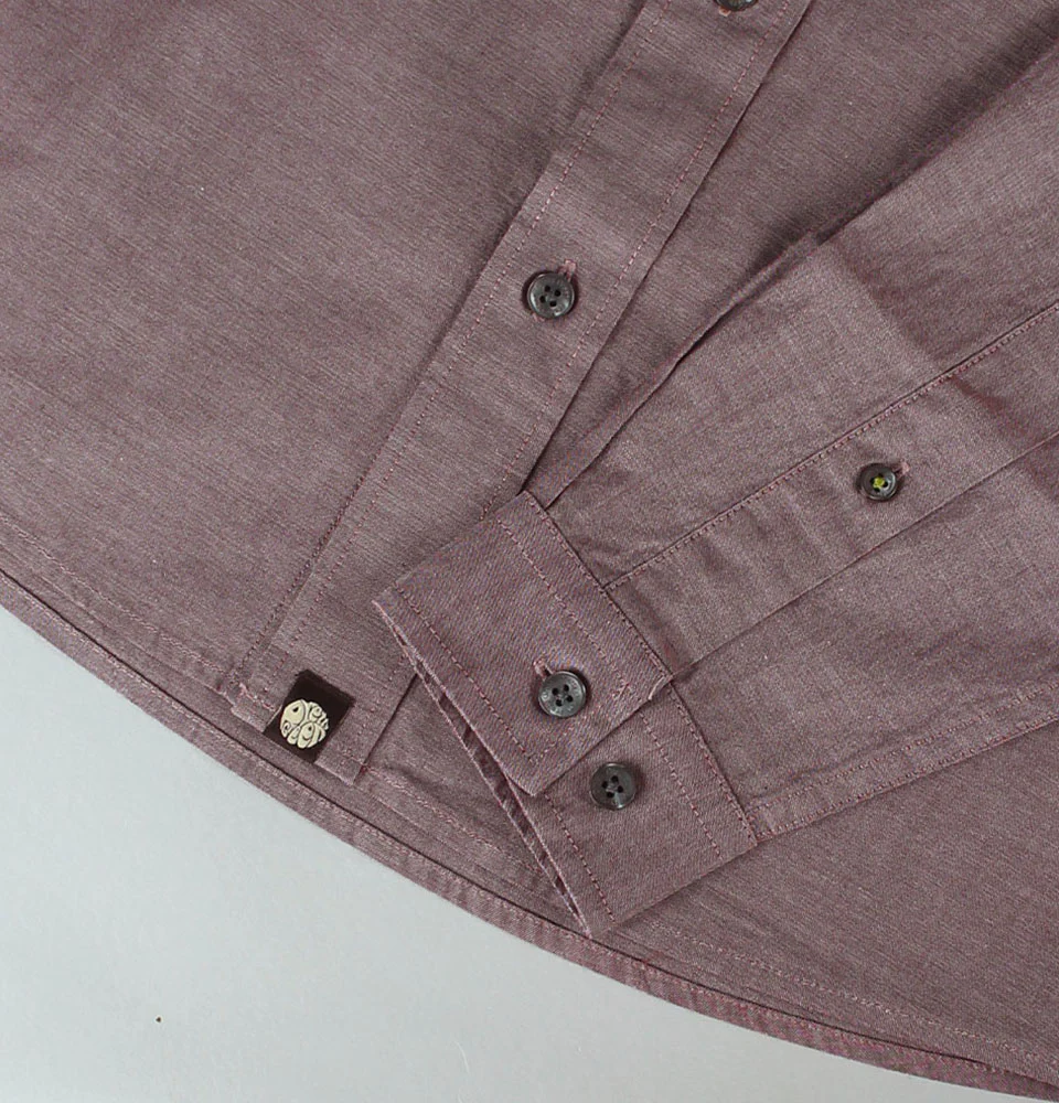 Pretty Green Oldbury Oxford Shirt Burgundy - Image 5