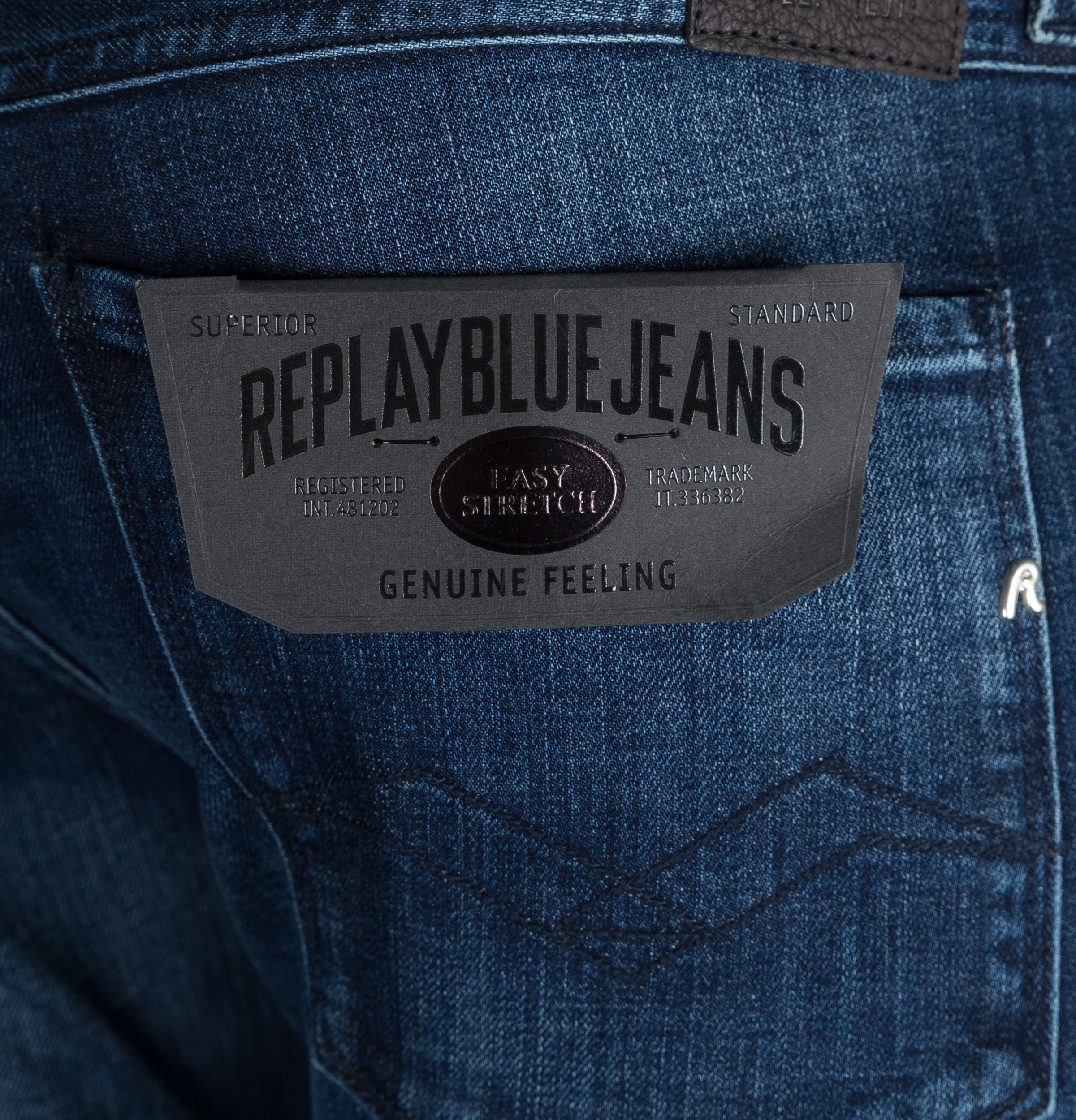 Replay Anbass Slim Fit Easy Stretch Jeans Dark Blue - Image 6