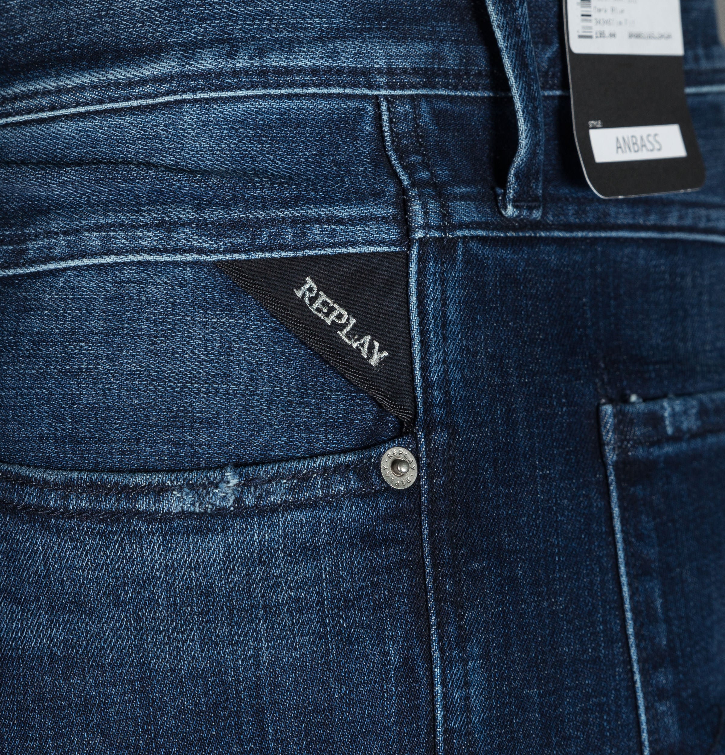 Replay Anbass Slim Fit Easy Stretch Jeans Dark Blue - Image 7
