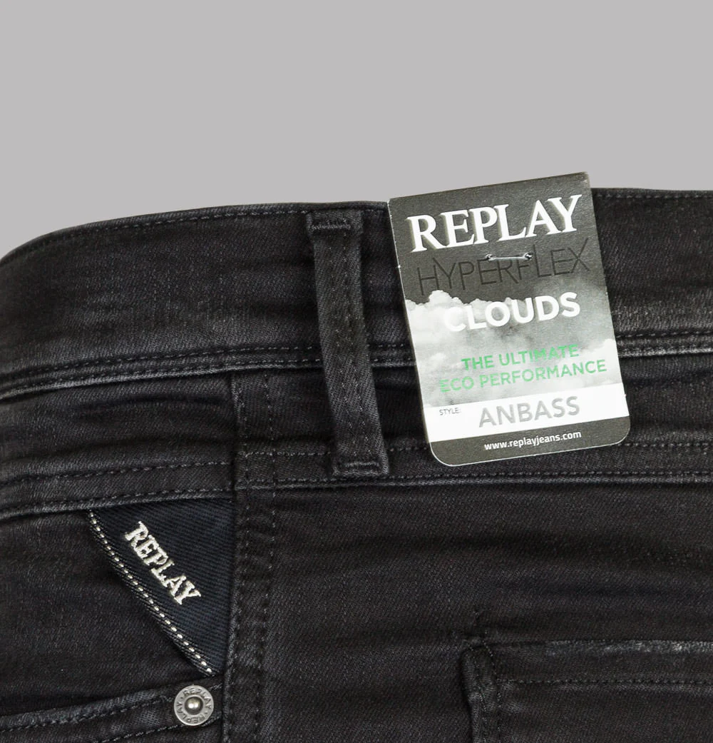 Replay Anbass Slim Fit Hyperflex Clouds Jeans Black - Image 5