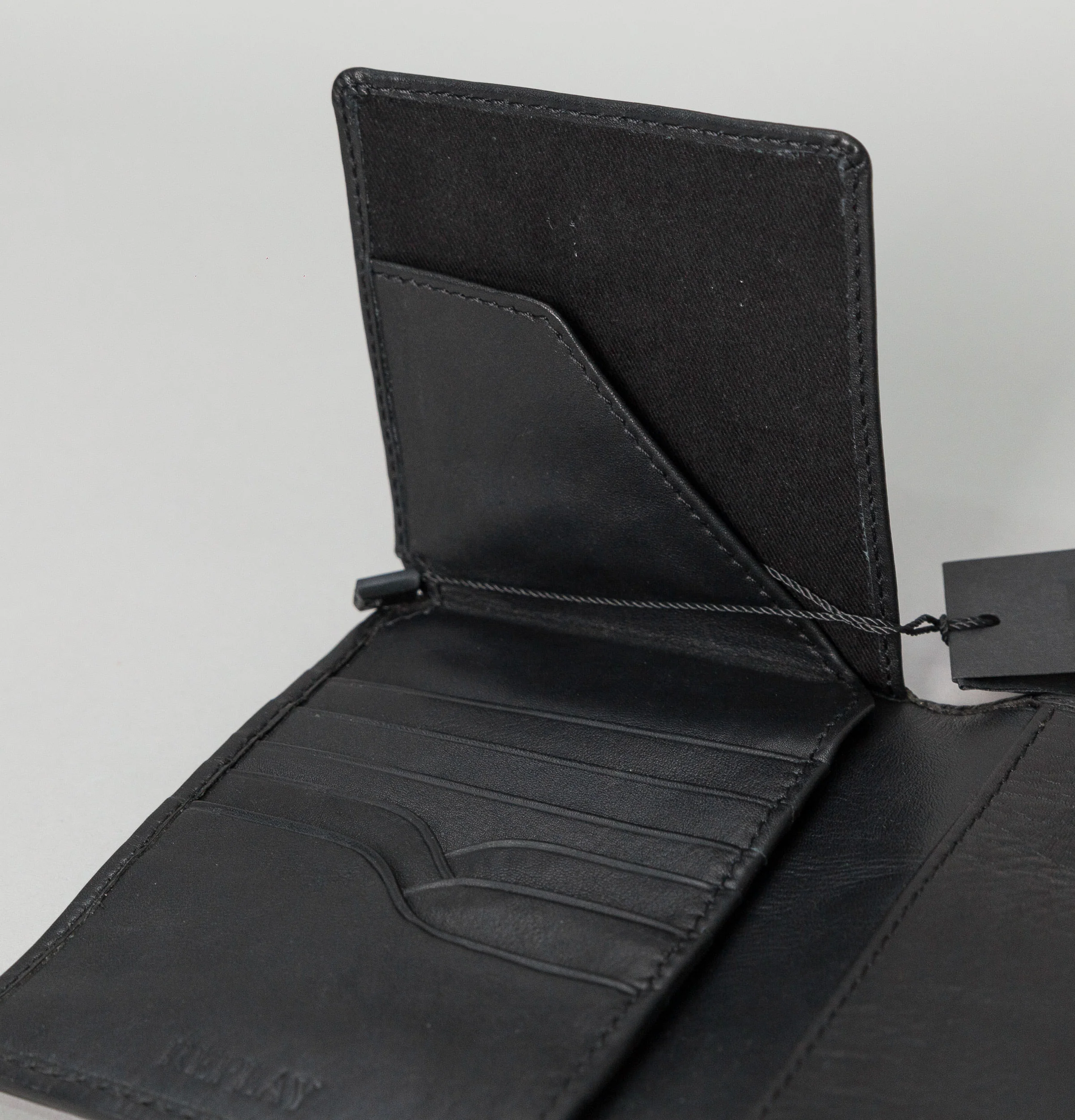 Replay Large Leather Wallet Black - Image 5