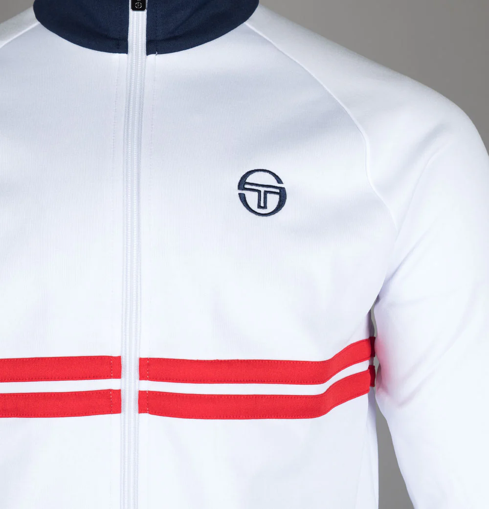 Sergio Tacchini Dallas Tracksuit Top White/Maritime Blue/Adrenaline Rush - Image 3