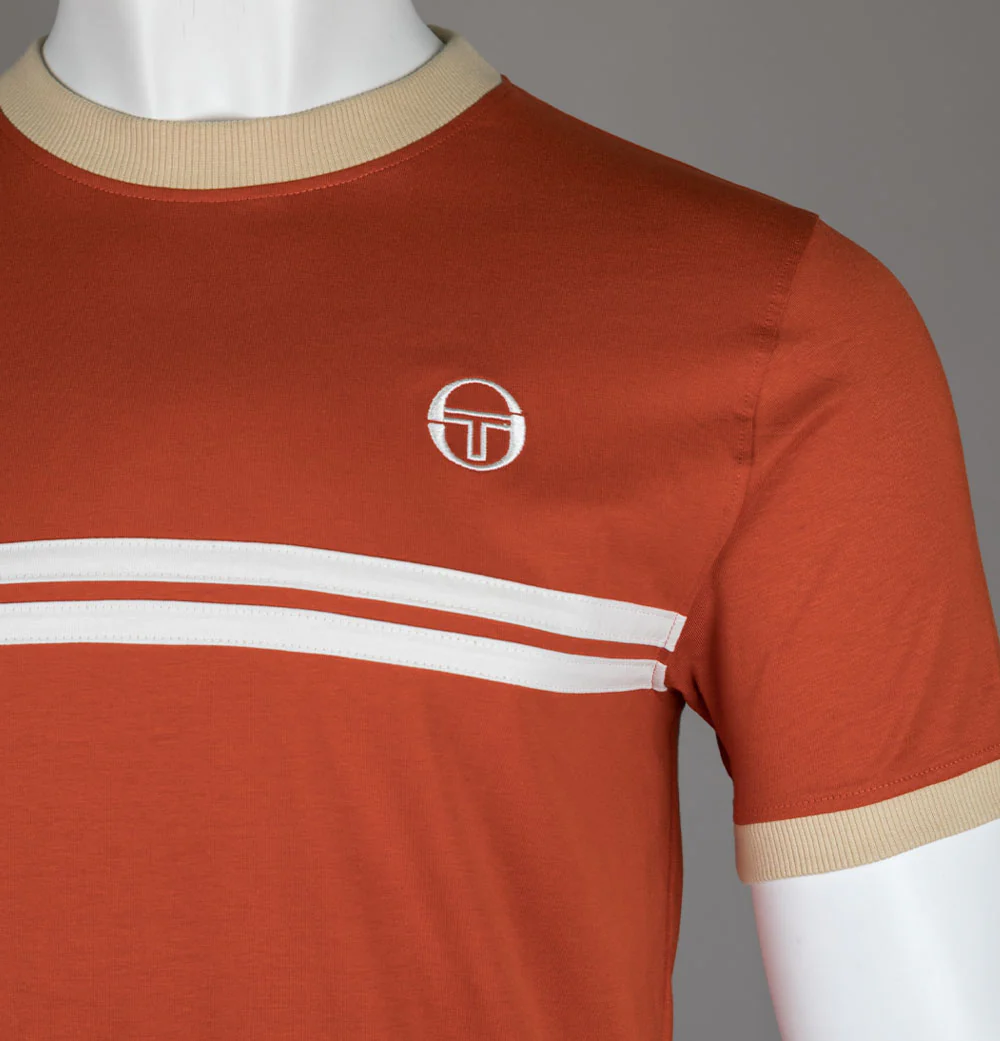 Sergio Tacchini Supermac T-Shirt Rooibos Tea/Mojave Desert/Gardenia - Image 3