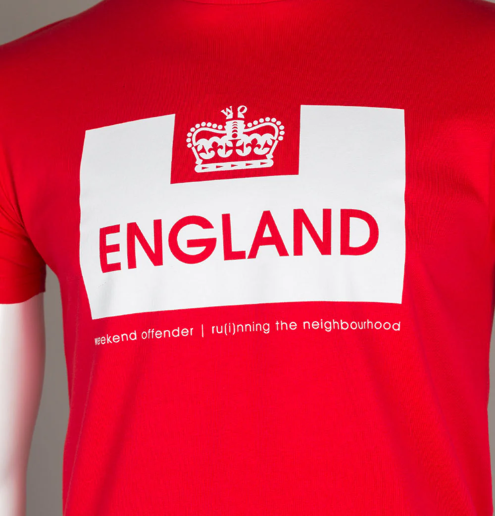Weekend Offender England Edition T-Shirt Red - Image 3